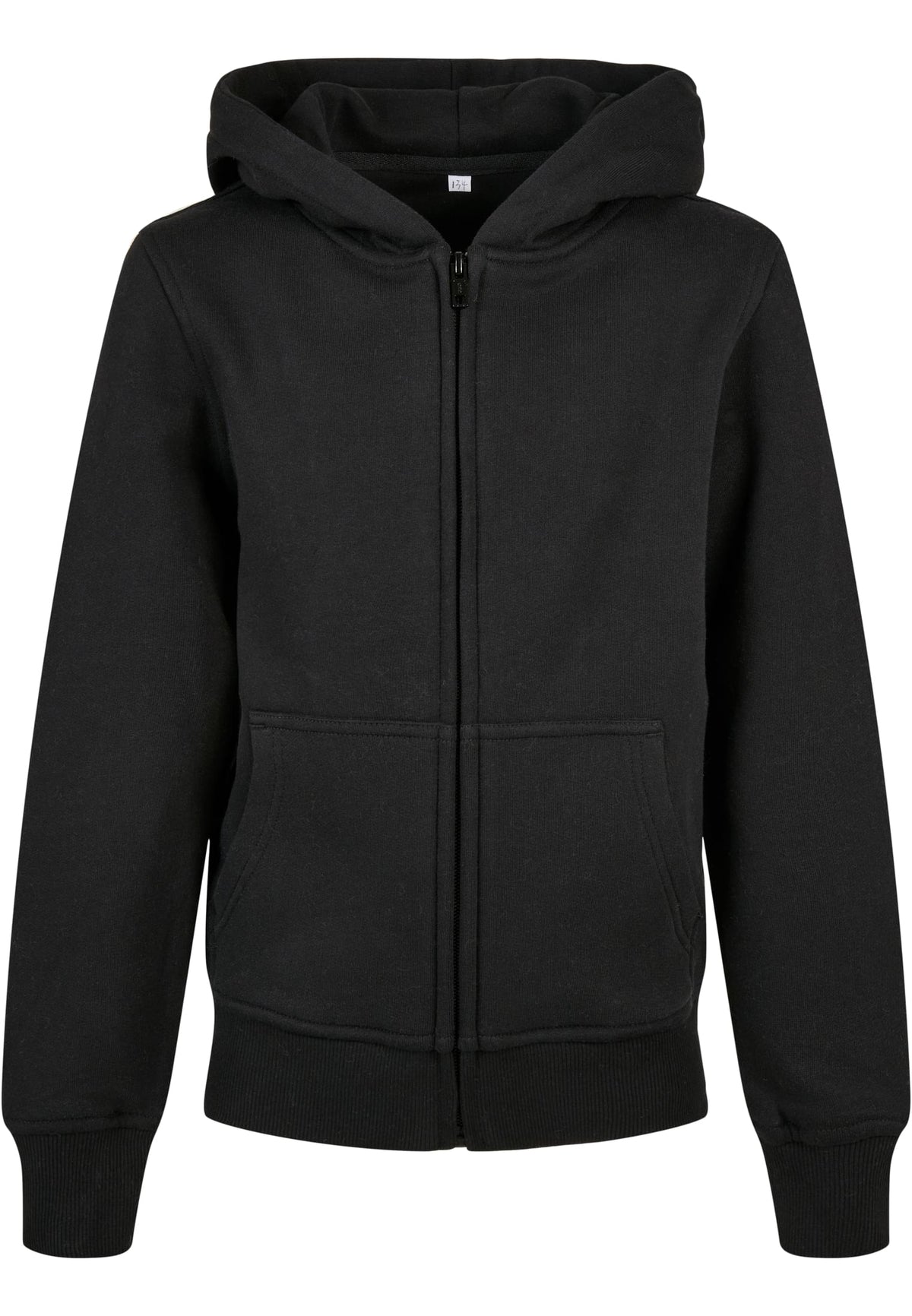 Kids´ Organic Basic Zip Hoody Black – Produktansicht