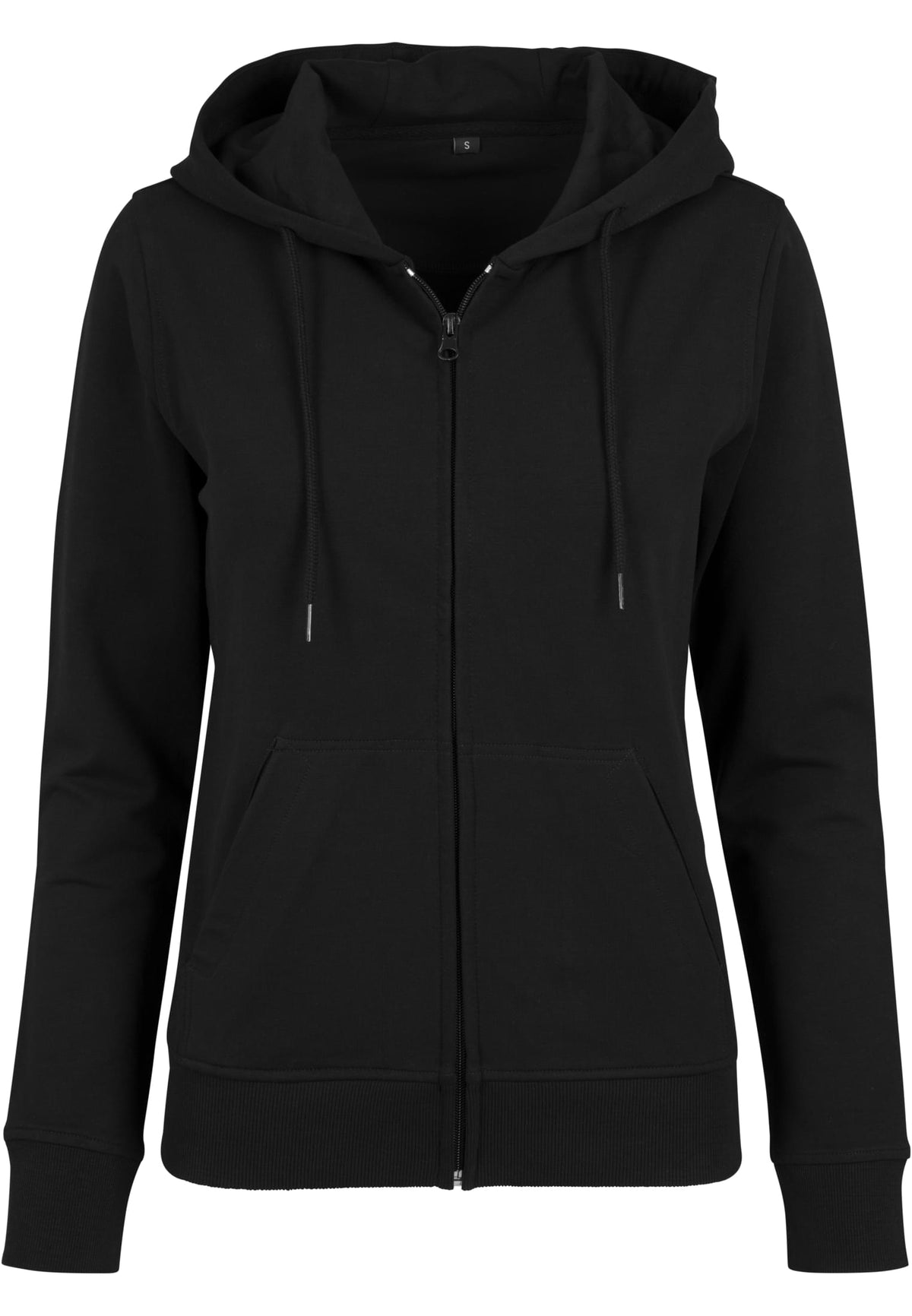 Ladies` Terry Zip Hoody Black – Produktansicht