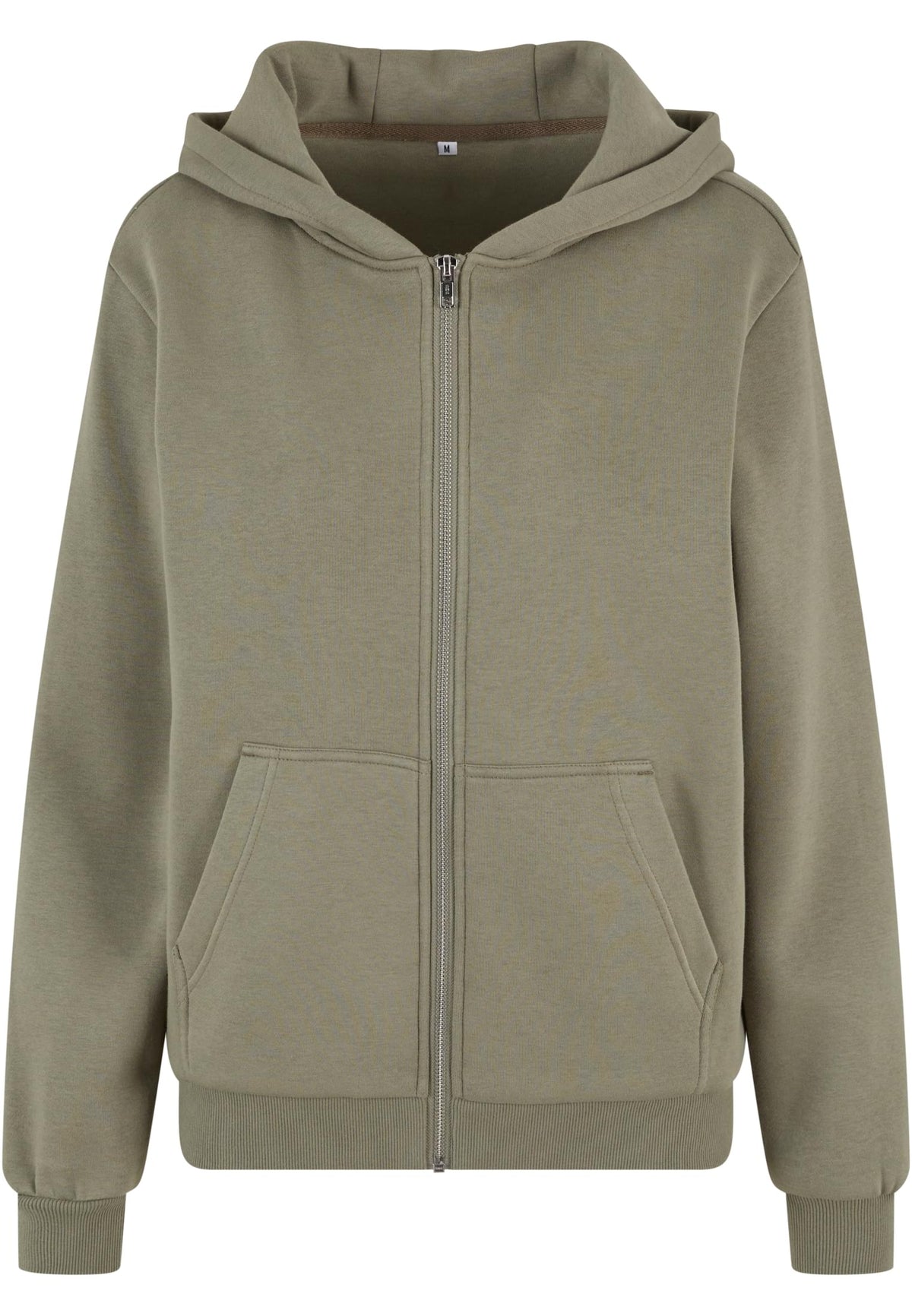Ladies Fluffy Zip Hoody Pale Olive – Produktansicht