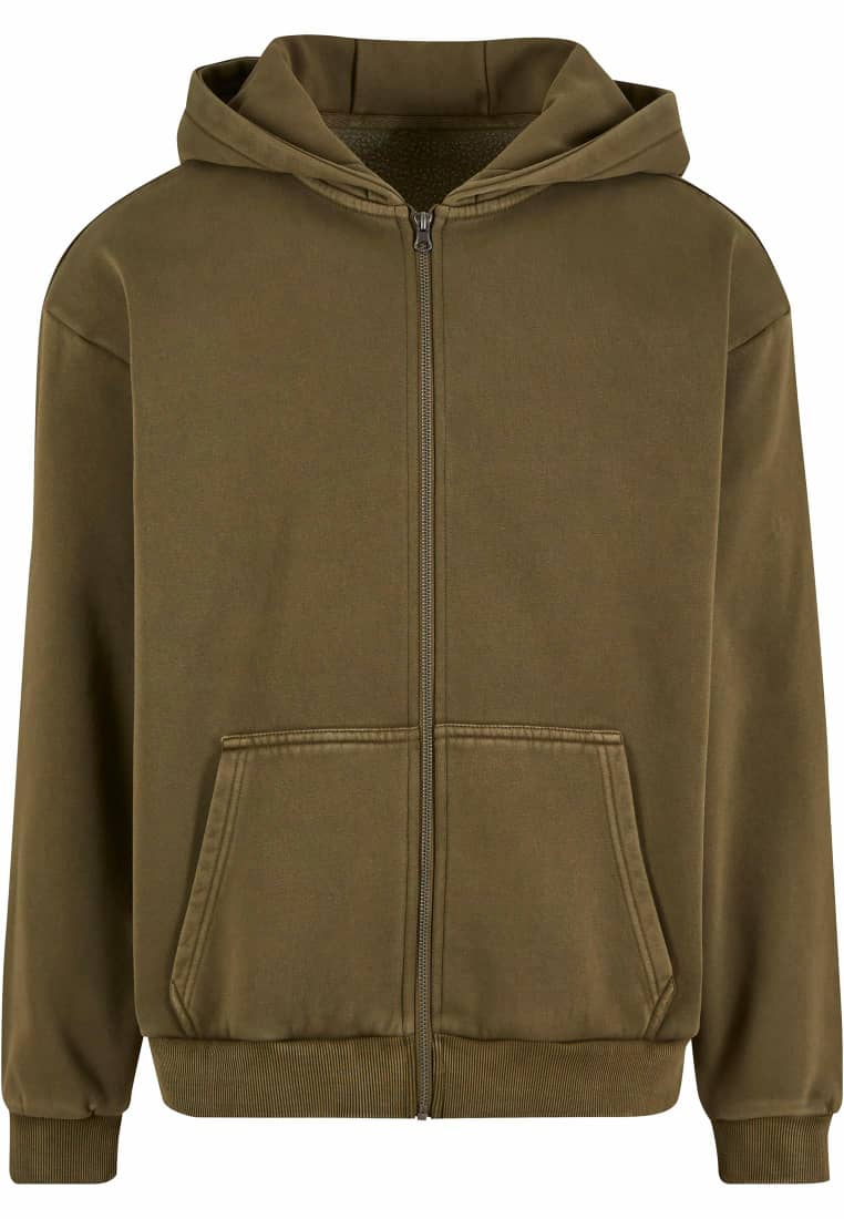 Vintage Heavy Zip Hoodie Warm Khaki – Produktansicht