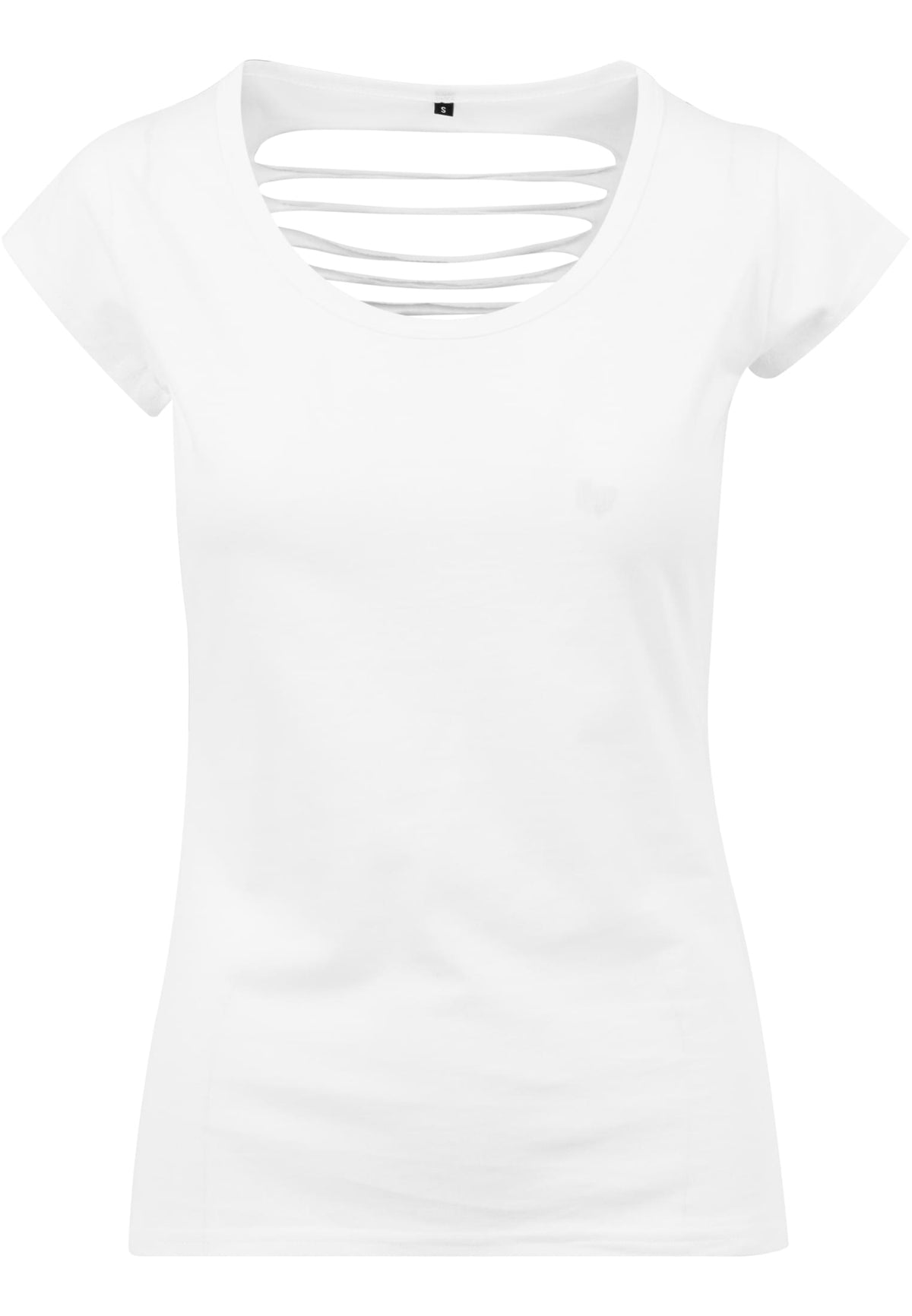 Ladies` Back Cut Tee White – Produktansicht