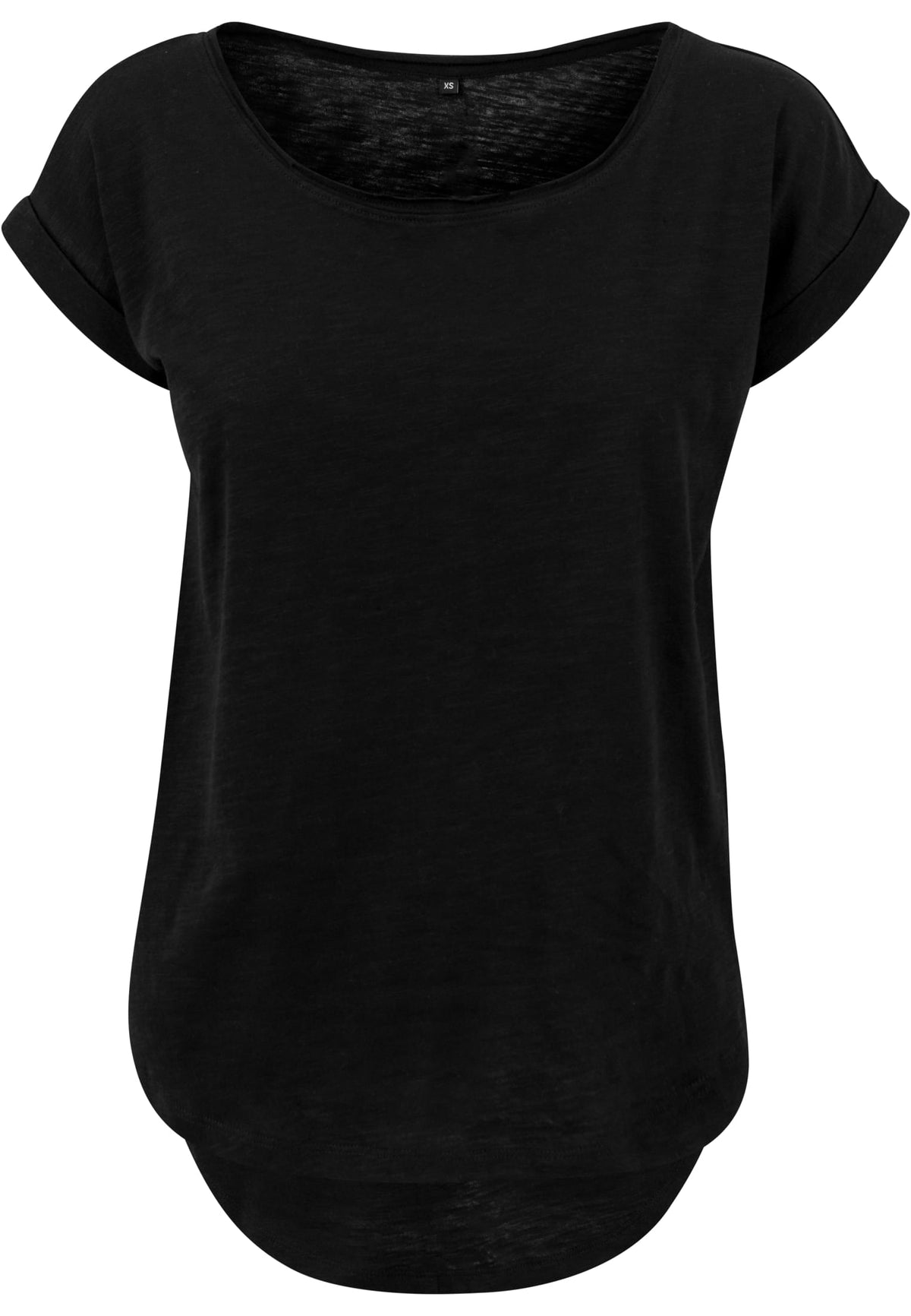 Ladies` Long Slub Tee Black – Produktansicht
