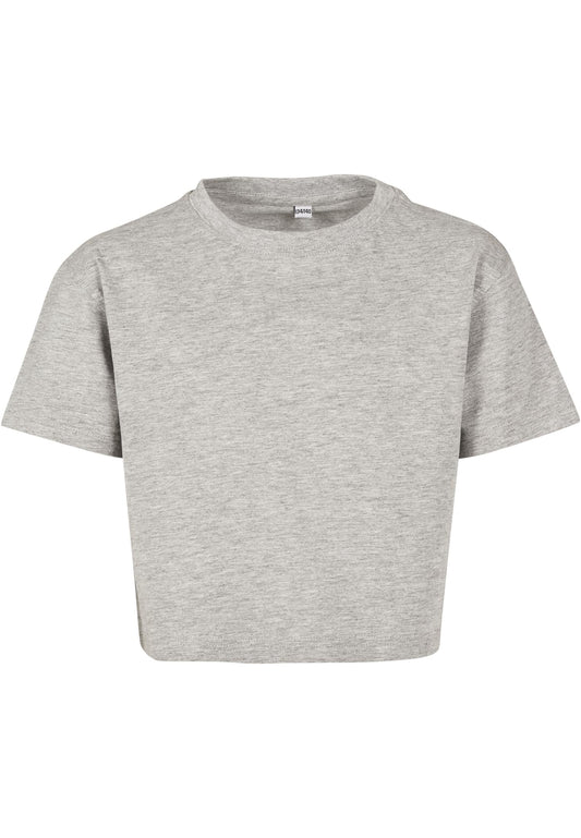 Girls Cropped Jersey Tee Heather Grey – Produktansicht