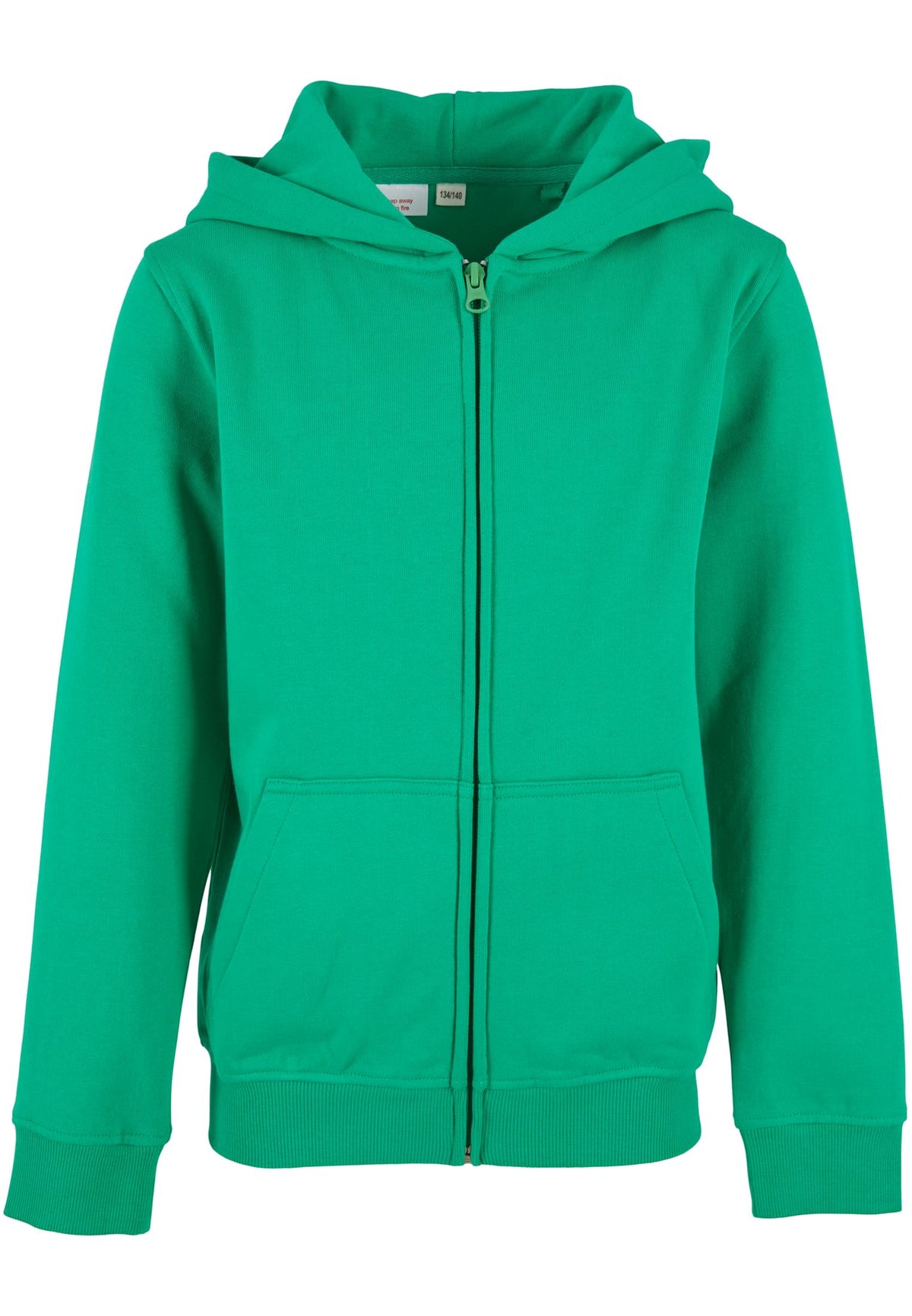 Kids´ Organic Basic Zip Hoody Grass Green – Produktansicht