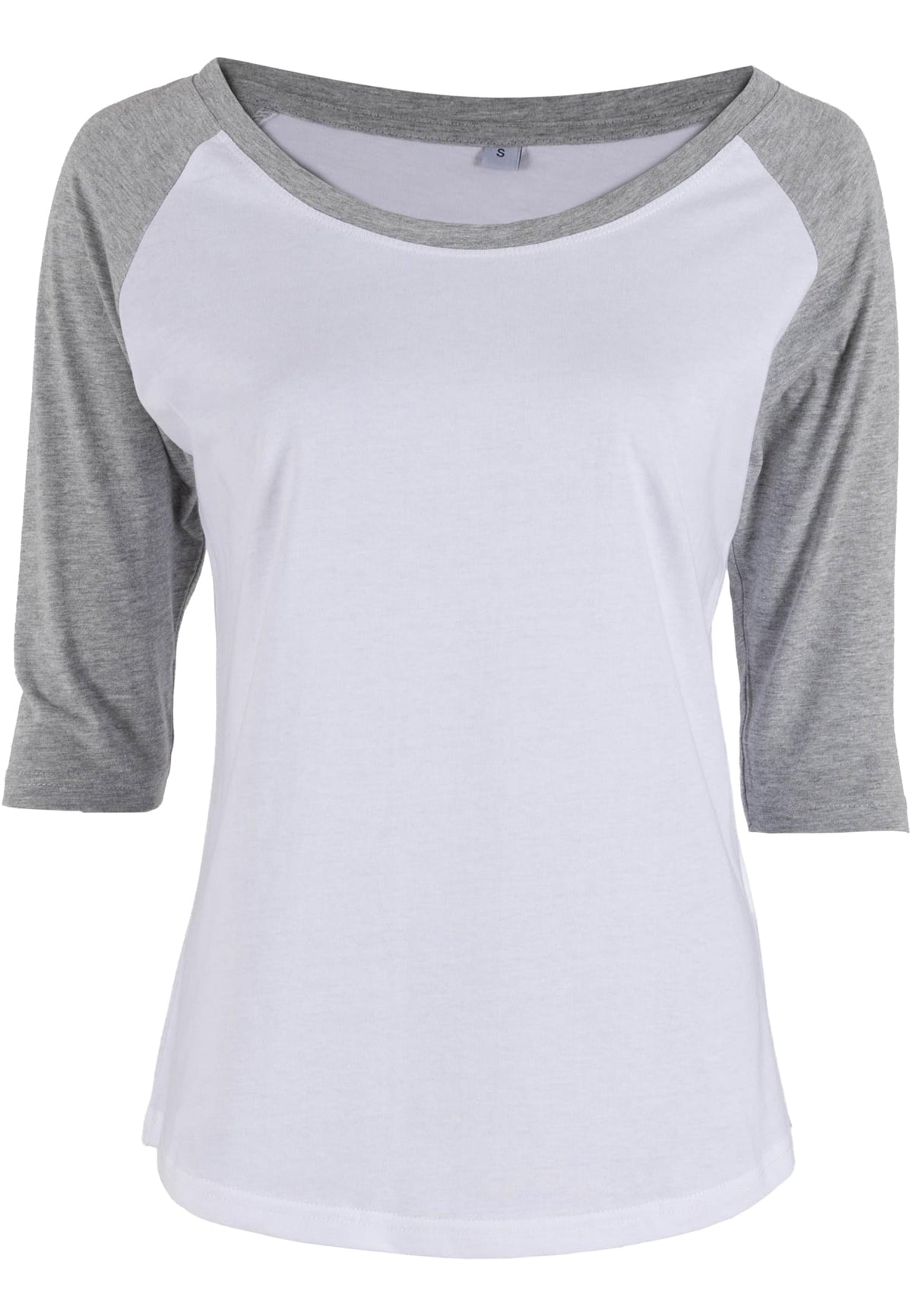 Ladies` 3/4 Contrast Raglan Tee White / Heather Grey – Produktansicht