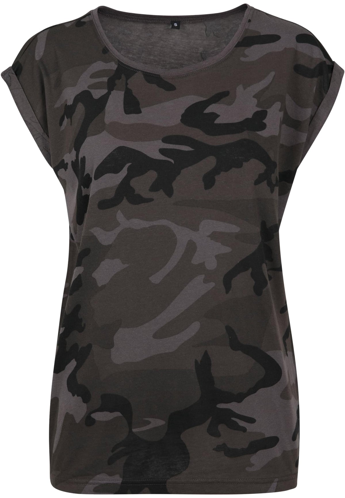 Ladies Camo Extended Shoulder Camo Tee – Vorderseite