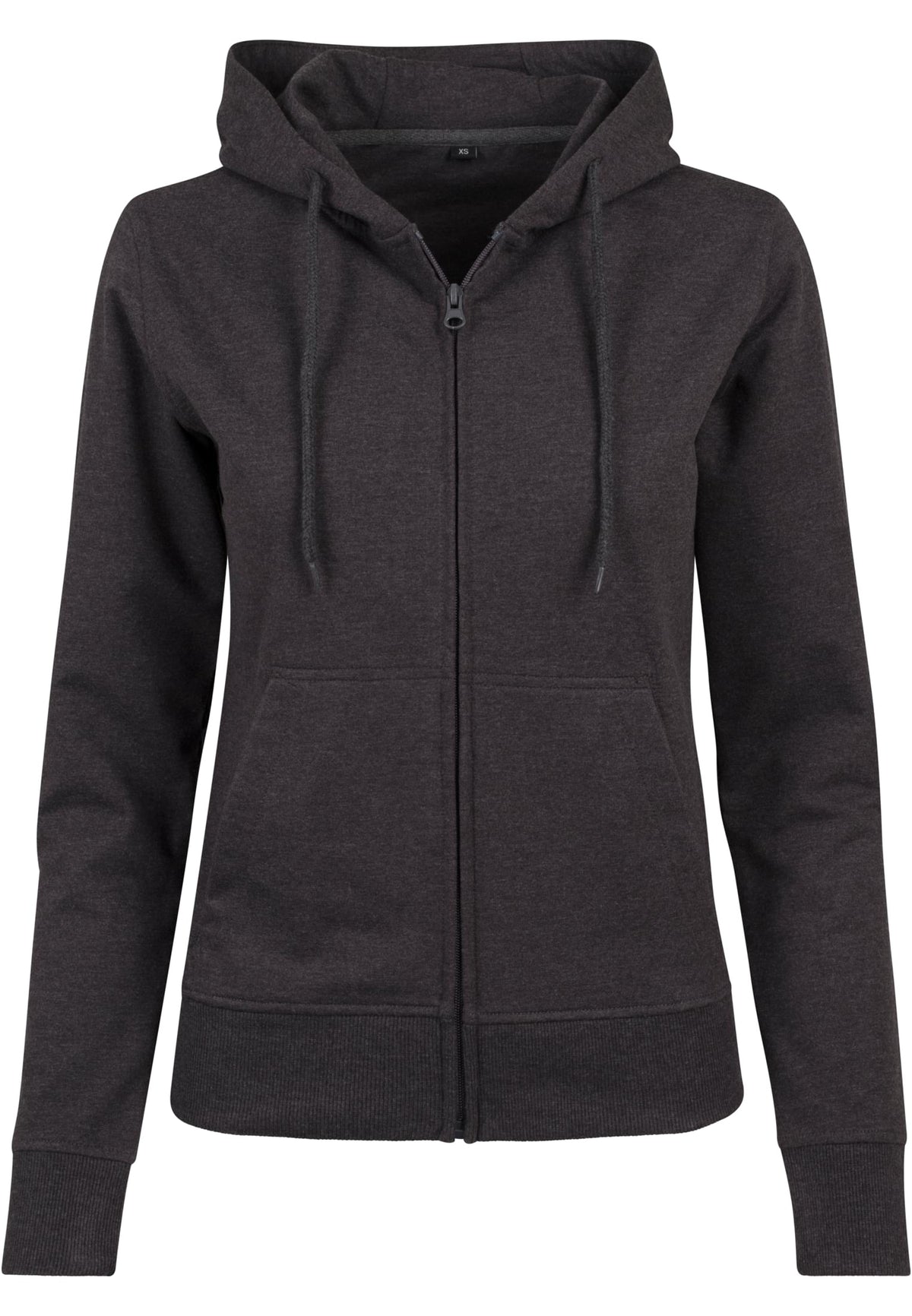 Ladies` Terry Zip Hoody Charcoal (Heather) – Produktansicht