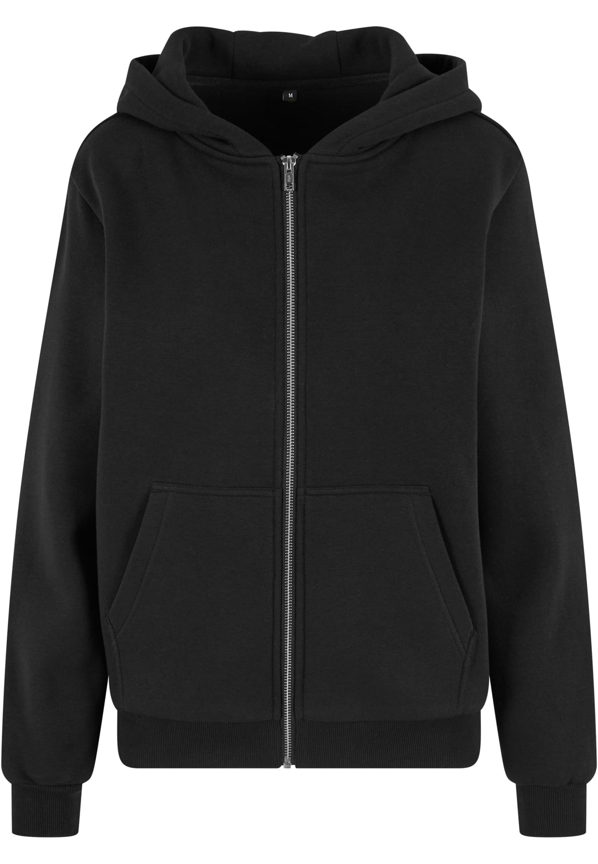 Ladies Fluffy Zip Hoody Black – Produktansicht