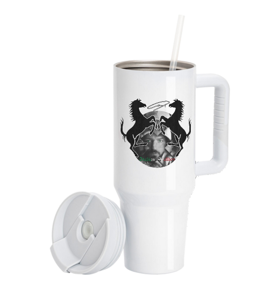 Italian_Stallion Edelstahl-Thermobecher mit Deckel und Trinkhalm
